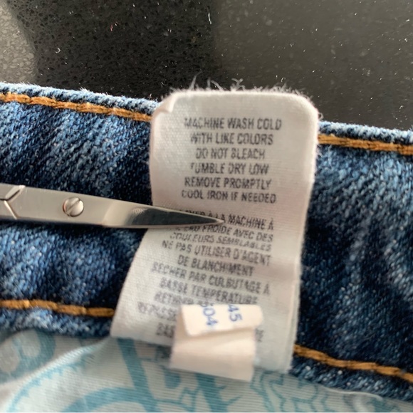 American Eagle Medium Blue Mid-Rise Distressed Straight Jeans - Picture 6 of 9